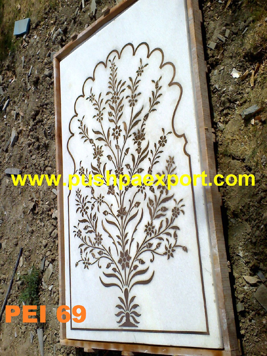 White Marble Inlay Top